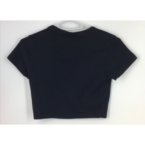 Prince Graphic Cropped Tee Black Purple Yellow Distressed Print Women's XXS - Picture 4 of 8